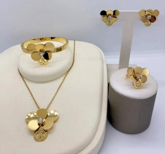 Stainless steel jewelry necklace earring Bracelet ring set Wholesale