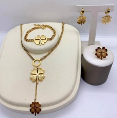 Stainless steel jewelry necklace earring Bracelet ring set Wholesale