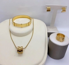 Stainless steel jewelry necklace earring Bracelet ring set Wholesale