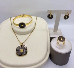 Stainless steel jewelry necklace earring Bracelet ring set Wholesale