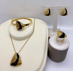 Stainless steel jewelry necklace earring Bracelet ring set Wholesale