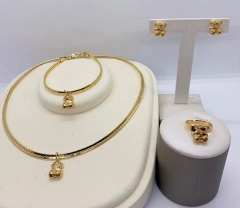 Stainless steel jewelry necklace earring Bracelet ring set Wholesale