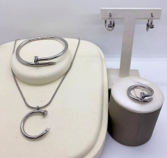 Stainless steel jewelry necklace earring Bracelet ring set Wholesale