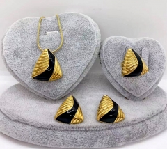 Stainless steel jewelry necklace earring ring set Wholesale