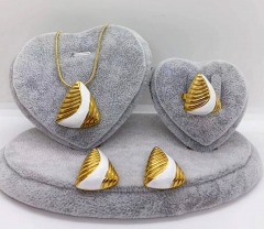 Stainless steel jewelry necklace earring ring set Wholesale
