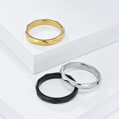 Stainless steel jewelry women ring wholesale，INS Simple Neutral Style 4MM Diamond Stainless Steel Ring