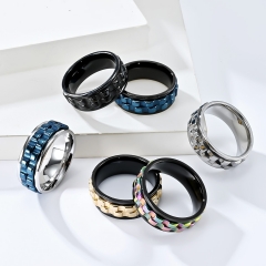 Stainless steel jewelry women ring wholesale，Rotating gear decompression ring