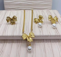 Stainless steel jewelry necklace earring ring set Wholesale