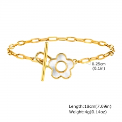 Stainless steel chain Copper shell ring OT buckle bracelet
