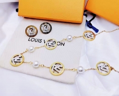 Stainless steel jewelry necklace earring set Wholesale
