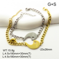Stainless steel jewelry couple bracelets set wholesale