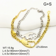 Stainless steel jewelry couple bracelets set wholesale