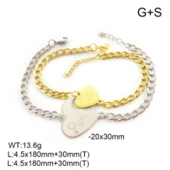 Stainless steel jewelry couple bracelets set wholesale