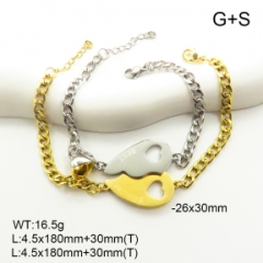 Stainless steel jewelry couple bracelets set wholesale