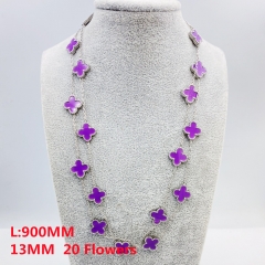 Fashion Popular Stainless Steel Diameter 13MM, length 900MM four-leaf clover sweater chain, necklace for women wholesale
