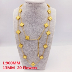 Fashion Popular Stainless Steel Diameter 13MM, length 900MM four-leaf clover sweater chain, necklace for women wholesale
