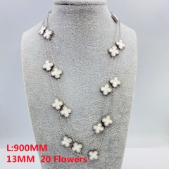 Fashion Popular Stainless Steel Diameter 13MM, length 900MM four-leaf clover sweater chain, necklace for women wholesale