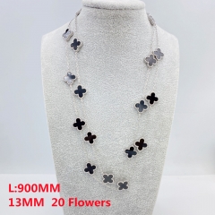 Fashion Popular Stainless Steel Diameter 13MM, length 900MM four-leaf clover sweater chain, necklace for women wholesale