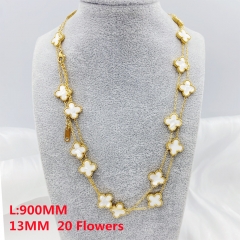 Fashion Popular Stainless Steel Diameter 13MM, length 900MM four-leaf clover sweater chain, necklace for women wholesale