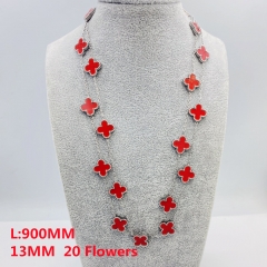 Fashion Popular Stainless Steel Diameter 13MM, length 900MM four-leaf clover sweater chain, necklace for women wholesale