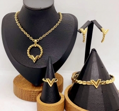 Stainless steel jewelry necklace earring bracelet ring Wholesale