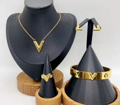 Stainless steel jewelry necklace earring bracelet ring Wholesale